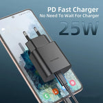 Caricabatterie 25W PD PPS USB-C compatibile Samsung