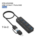 Hub USB 3.0 e Type-C 7 porte con funzione OTG