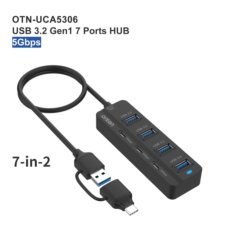 Hub USB 3.0 e Type-C 7 porte con funzione OTG