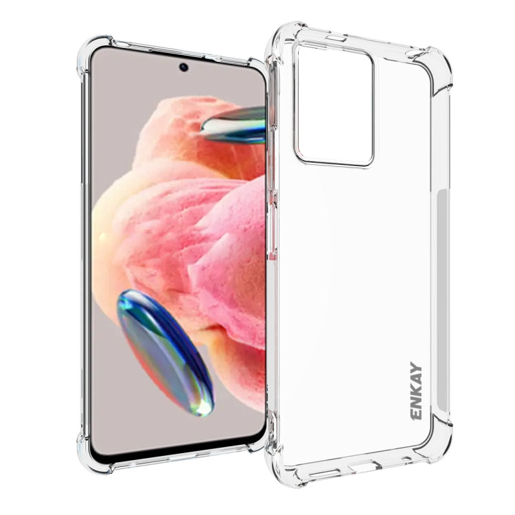 Per Xiaomi Redmi Note 12 4G Global ENKAY Custodia per telefono antiscivolo antiurto trasparente in TPU, For Xiaomi Redmi Note 12 4G Global