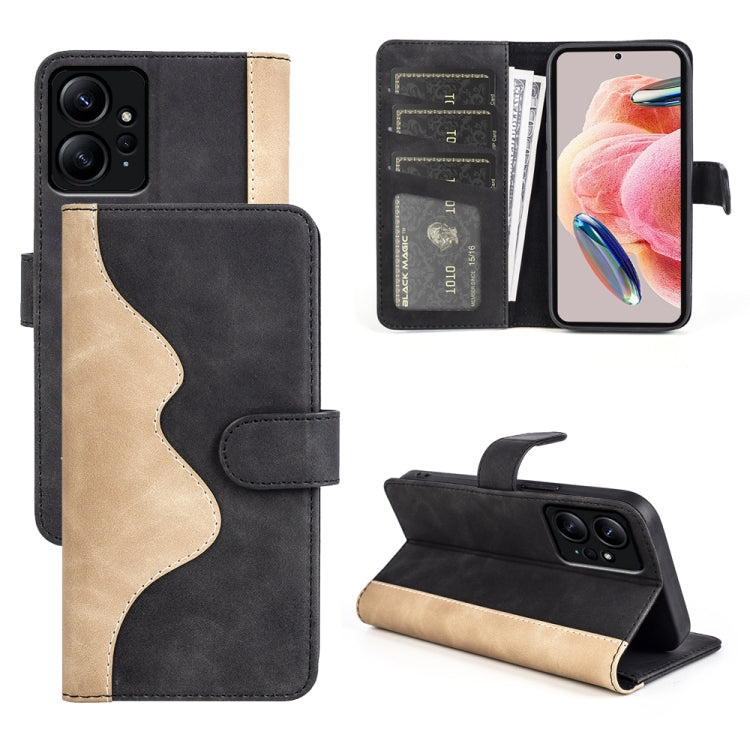 Per Xiaomi Redmi Note 12 4G Custodia per cellulare in pelle con cuciture orizzontali, For Xiaomi Redmi Note 12 4G