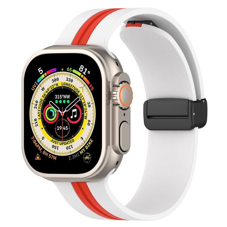 Cinturino in silicone bicolore con chiusura magnetica, For Apple Watch Ultra 49mm, For Apple Watch Series 8&7 45mm