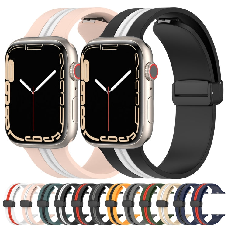 Cinturino in silicone bicolore con chiusura magnetica, For Apple Watch Series 8&7 41mm