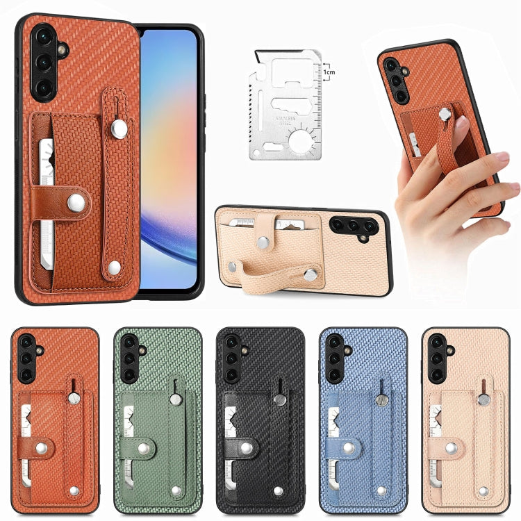 cassa posteriore del cinturino con custodia per cavalletto con slot per schede di coltellino, For Samsung Galaxy A34 5G