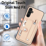 cassa posteriore del cinturino con custodia per cavalletto con slot per schede di coltellino, For Samsung Galaxy A34 5G