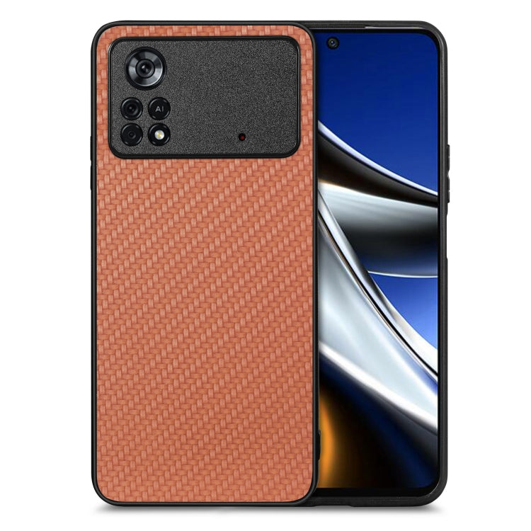 Cover posteriore in pelle con texture in fibra di carbonio, For Honor Magic5, For Honor X7A, For Honor X9A, For Xiaomi Poco X4 Pro 5G