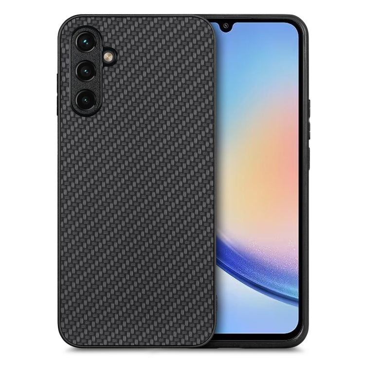 Cover posteriore in pelle con texture in fibra di carbonio, For Samsung Galaxy A34 5G