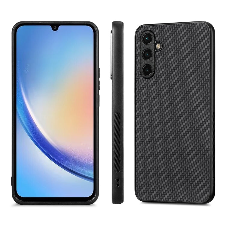 Cover posteriore in pelle con texture in fibra di carbonio, For Samsung Galaxy A34 5G