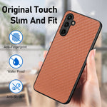 Cover posteriore in pelle con texture in fibra di carbonio, For Samsung Galaxy A34 5G