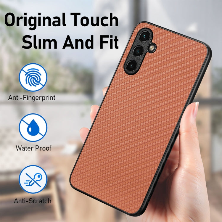 Cover posteriore in pelle con texture in fibra di carbonio, For Samsung Galaxy A34 5G