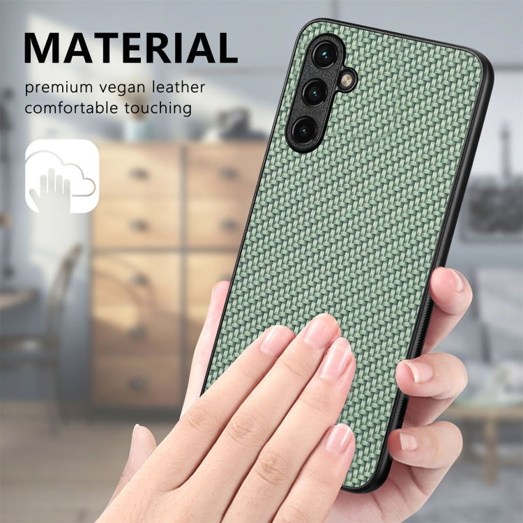 Cover posteriore in pelle con texture in fibra di carbonio, For Samsung Galaxy A34 5G