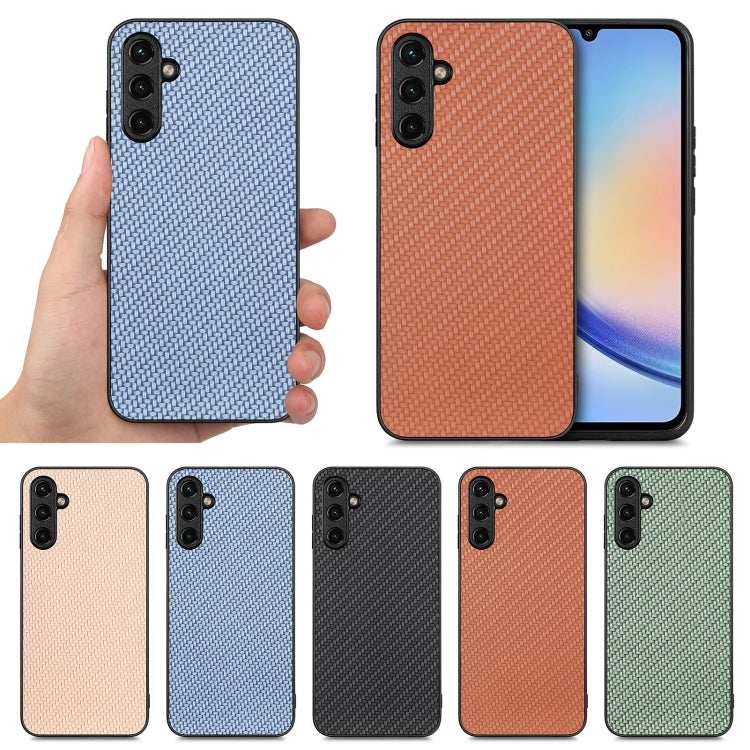 Cover posteriore in pelle con texture in fibra di carbonio, For Samsung Galaxy A34 5G