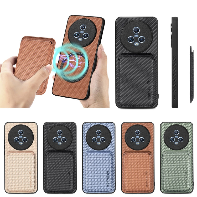 Custodia per telefono magnetica Magsafe in pelle in fibra di carbonio, For Honor Magic5, For Honor X7A, For Honor X9A, For Xiaomi Poco X4 Pro 5G