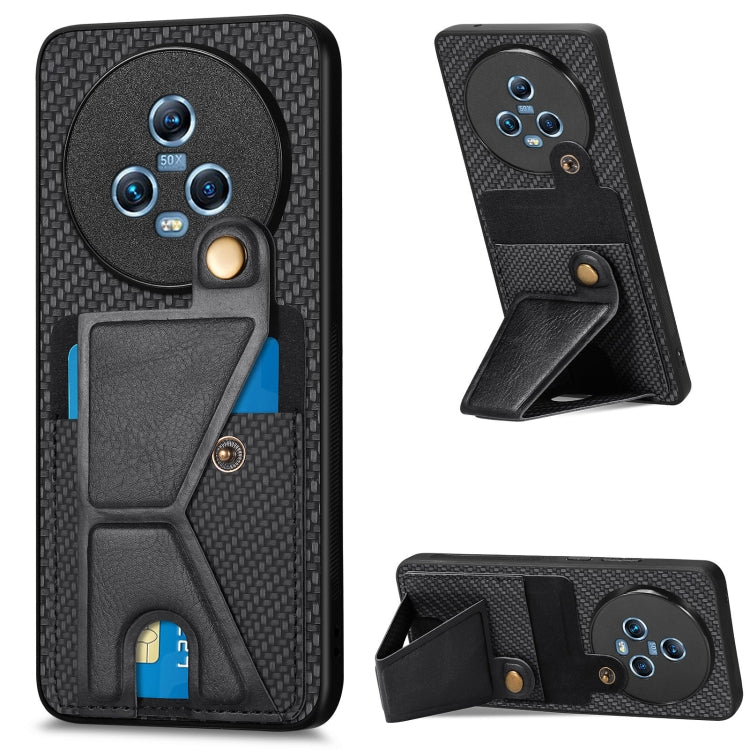 Portafoglio in fibra di carbonio Flip Card Custodia per telefono con supporto a forma di K, For Honor Magic5, For Honor X7A, For Honor X8A, For Xiaomi Poco X4 Pro 5G