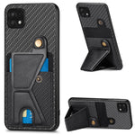 Portafoglio in fibra di carbonio Flip Card Custodia per telefono con supporto a forma di K, For Samsung Galaxy A22 5G, For Samsung Galaxy A32 5G