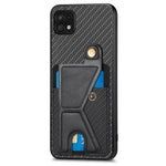Portafoglio in fibra di carbonio Flip Card Custodia per telefono con supporto a forma di K, For Samsung Galaxy A22 5G, For Samsung Galaxy A32 5G