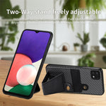 Portafoglio in fibra di carbonio Flip Card Custodia per telefono con supporto a forma di K, For Samsung Galaxy A22 5G, For Samsung Galaxy A32 5G