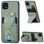 Portafoglio in fibra di carbonio Flip Card Custodia per telefono con supporto a forma di K, For Samsung Galaxy A22 5G, For Samsung Galaxy A32 5G