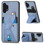 Portafoglio in fibra di carbonio Flip Card Custodia per telefono con supporto a forma di K, For Samsung Galaxy A22 5G, For Samsung Galaxy A32 5G