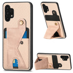 Portafoglio in fibra di carbonio Flip Card Custodia per telefono con supporto a forma di K, For Samsung Galaxy A22 5G, For Samsung Galaxy A32 5G