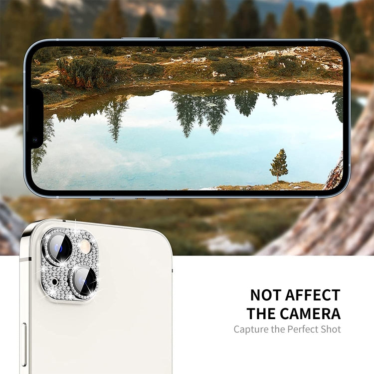 Per iPhone 13/13 mini ENKAY Hat-Prince Blink Diamond Camera Lens Pellicola in vetro temperato in lega di alluminio, For iPhone 13 / 13 mini