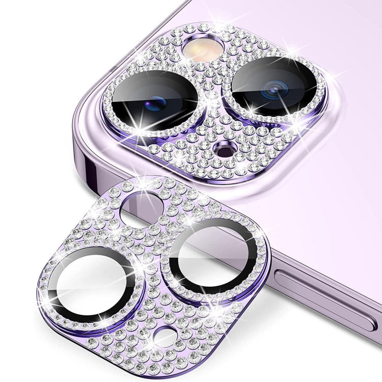 Per iPhone 14/14 Plus ENKAY Hat-Prince Blink Diamond Camera Lens Pellicola in vetro temperato in lega di alluminio, For iPhone 14 / 14 Plus