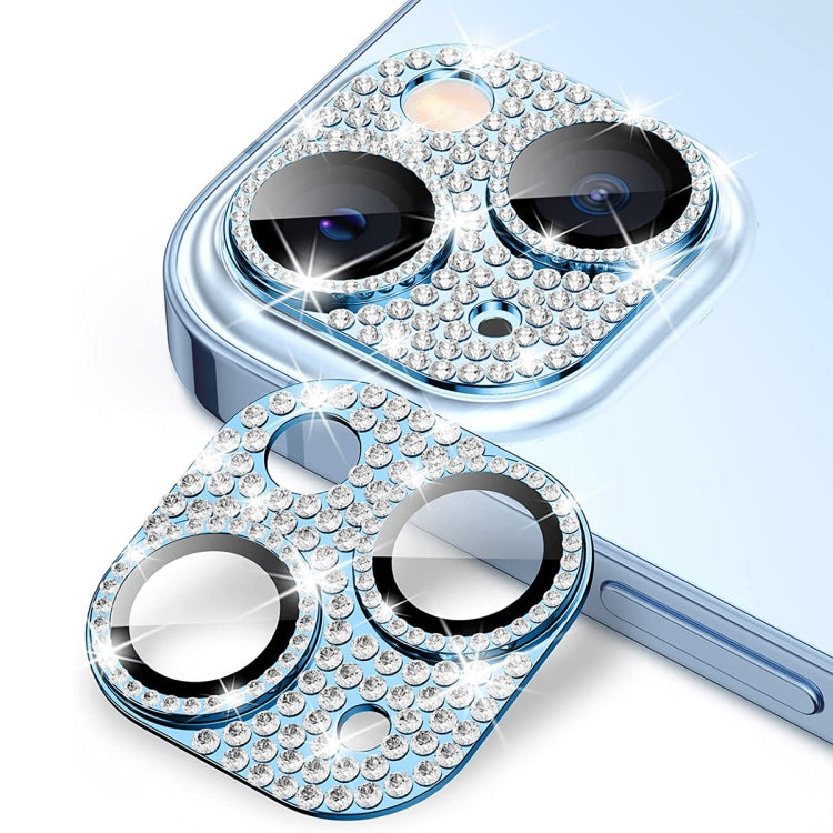 Per iPhone 14/14 Plus ENKAY Hat-Prince Blink Diamond Camera Lens Pellicola in vetro temperato in lega di alluminio, For iPhone 14 / 14 Plus