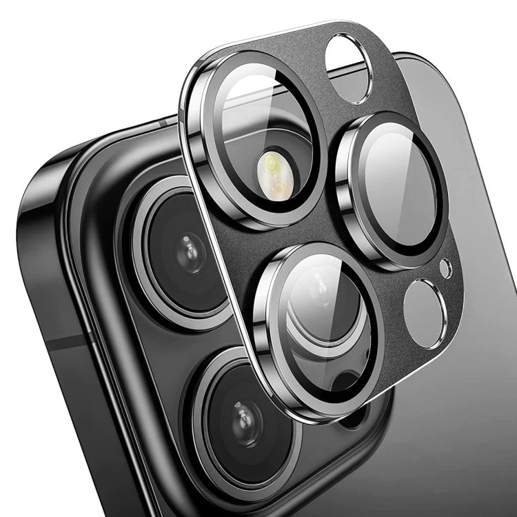 Per iPhone 13 Pro / 13 Pro Max ENKAY Hat-Prince Obiettivo fotocamera antiriflesso Pellicola in vetro temperato in lega di alluminio, For iPhone 13 Pro / 13 Pro Max