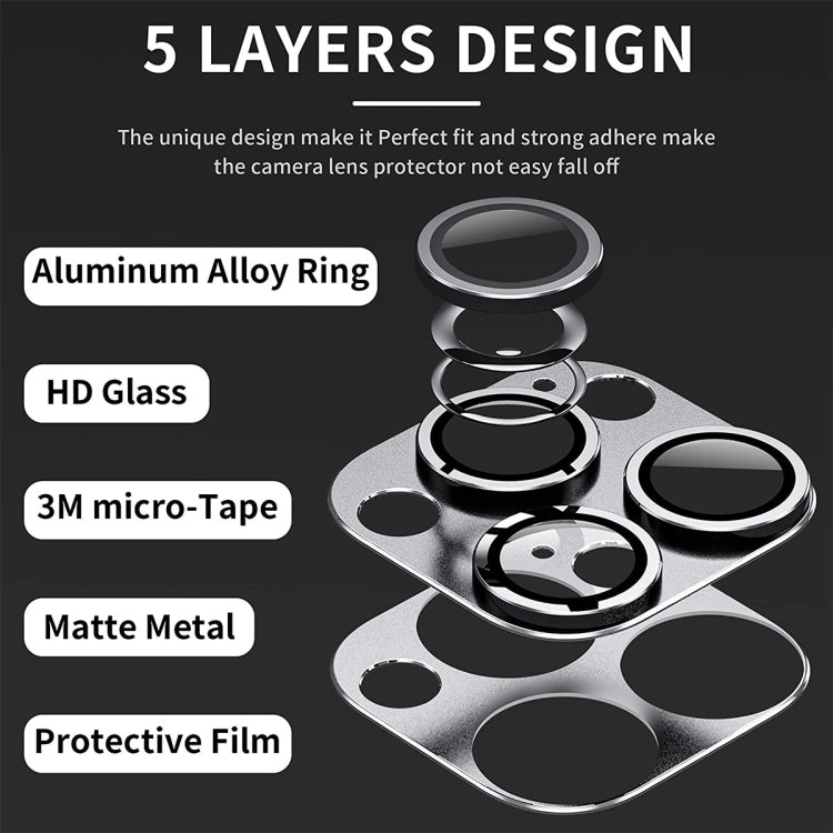 Per iPhone 14 Pro / 14 Pro Max ENKAY Hat-Prince Obiettivo fotocamera antiriflesso Pellicola in vetro temperato in lega di alluminio, For iPhone 14 Pro / 14 Pro Max