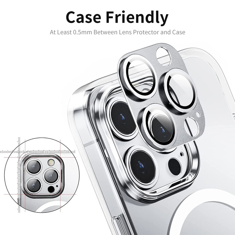 Per iPhone 14 Pro / 14 Pro Max ENKAY Hat-Prince Obiettivo fotocamera antiriflesso Pellicola in vetro temperato in lega di alluminio, For iPhone 14 Pro / 14 Pro Max