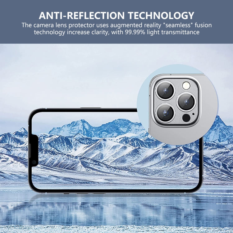 Per iPhone 14 Pro / 14 Pro Max ENKAY Hat-Prince Obiettivo fotocamera antiriflesso Pellicola in vetro temperato in lega di alluminio, For iPhone 14 Pro / 14 Pro Max