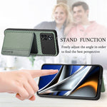 Custodia per telefono con borsa a portafoglio per carte magnetiche in fibra di carbonio, For Xiaomi Poco X4 Pro 5G, For Xiaomi Poco X5 Pro 5G, For Samsung Galaxy A22 5G, For Samsung Galaxy A32 5G