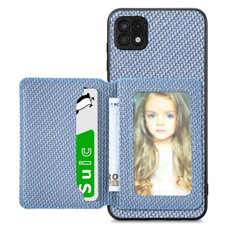 Custodia per telefono con borsa a portafoglio per carte magnetiche in fibra di carbonio, For Xiaomi Poco X4 Pro 5G, For Xiaomi Poco X5 Pro 5G, For Samsung Galaxy A22 5G, For Samsung Galaxy A32 5G