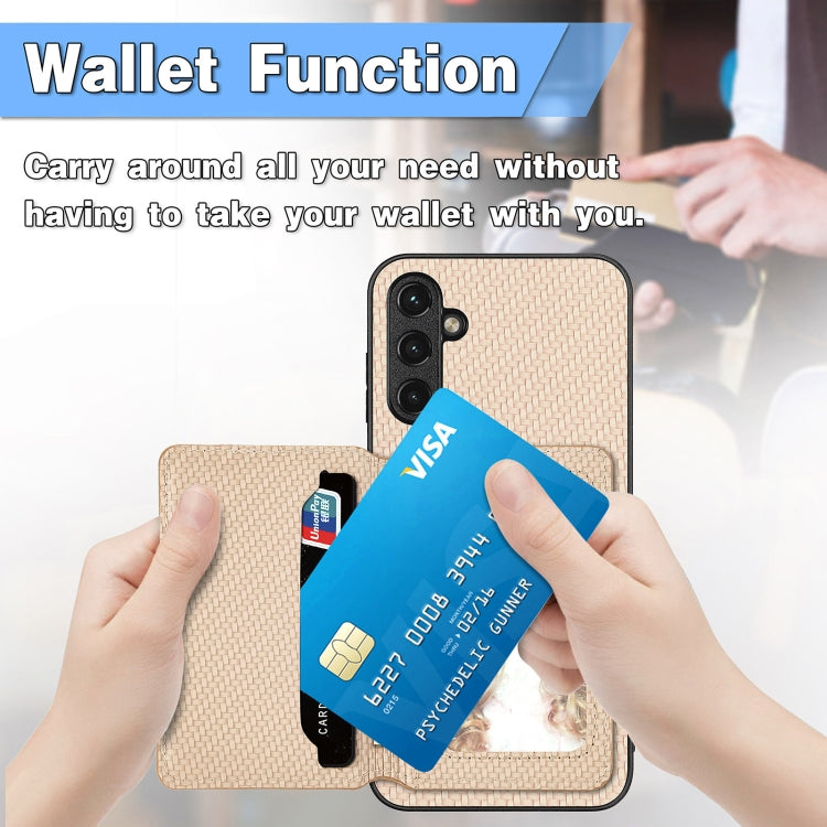 Custodia per telefono con borsa a portafoglio per carte magnetiche in fibra di carbonio, For Samsung Galaxy A34 5G