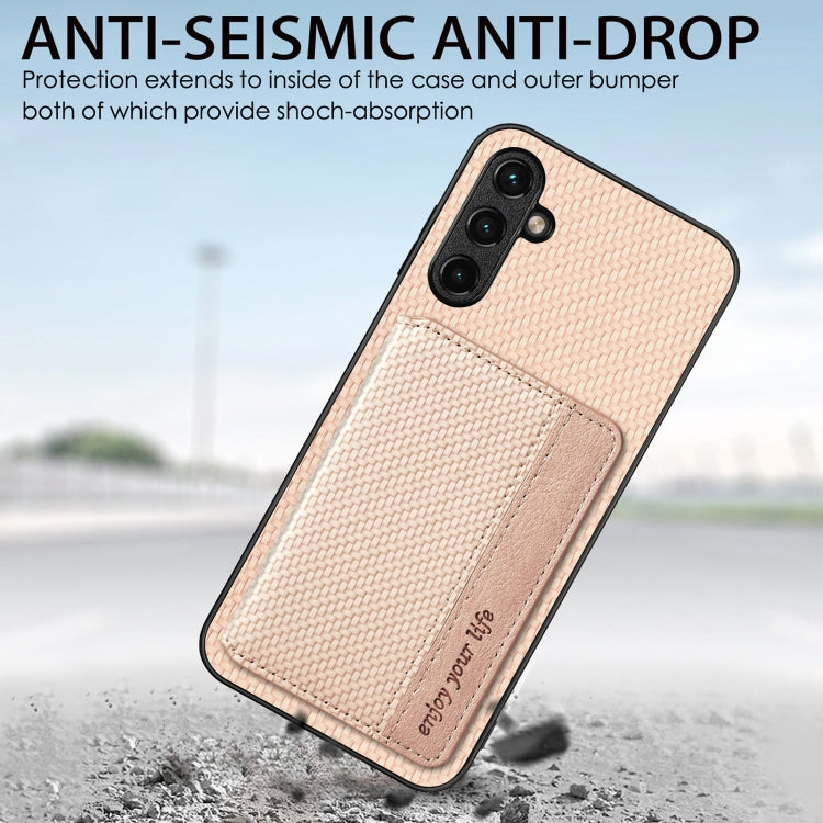 Custodia per telefono con borsa a portafoglio per carte magnetiche in fibra di carbonio, For Samsung Galaxy A34 5G