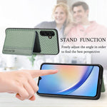Custodia per telefono con borsa a portafoglio per carte magnetiche in fibra di carbonio, For Samsung Galaxy A34 5G