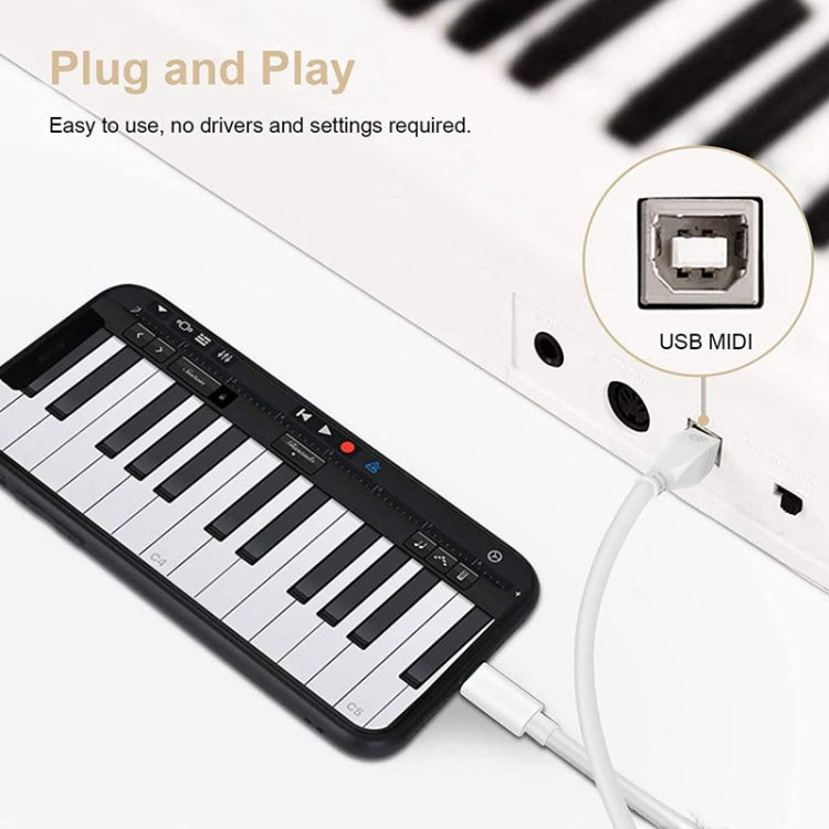 Cavo multifunzione da 1 m da 8 pin a USB + MIDI per strumenti musicali elettronici e OTG e ricarica compatibile con iOS 10-14, MIDI + OTG