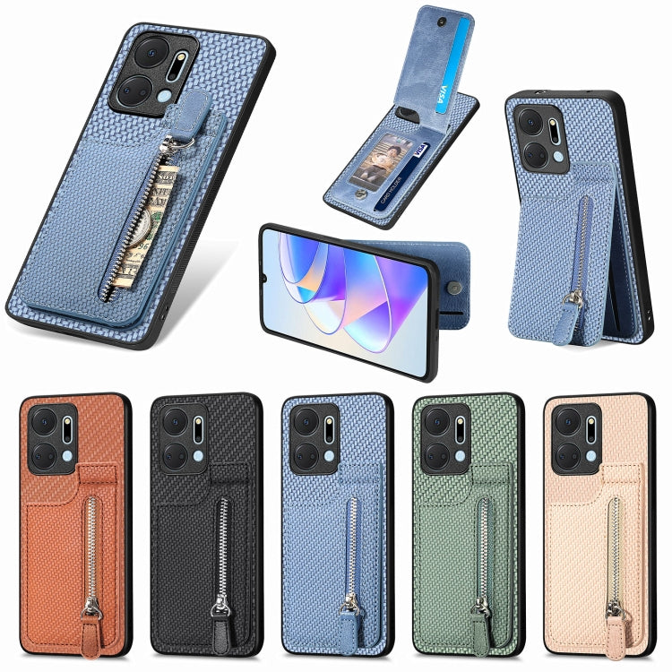 Custodia per telefono con cerniera verticale in fibra di carbonio, For Honor X7A, For Honor X8A, For Samsung Galaxy A22 5G, For Honor X9A