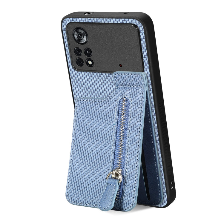 Custodia per telefono con cerniera verticale in fibra di carbonio, For Samsung Galaxy A32 5G, For Xiaomi Poco X4 Pro 5G