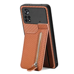 Custodia per telefono con cerniera verticale in fibra di carbonio, For Samsung Galaxy A32 5G, For Xiaomi Poco X4 Pro 5G