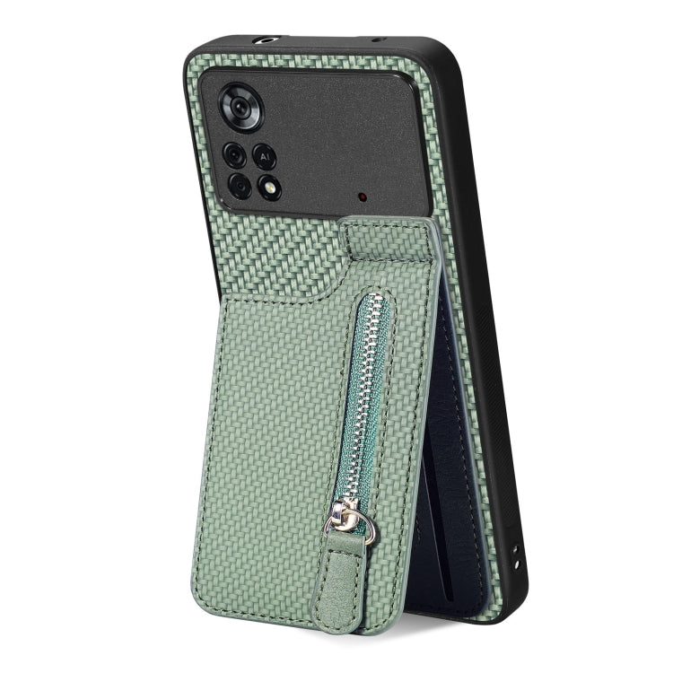 Custodia per telefono con cerniera verticale in fibra di carbonio, For Samsung Galaxy A32 5G, For Xiaomi Poco X4 Pro 5G