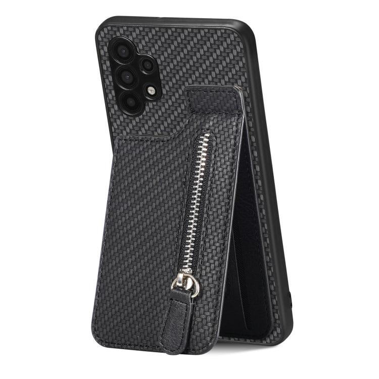 Custodia per telefono con cerniera verticale in fibra di carbonio, For Samsung Galaxy A32 5G, For Xiaomi Poco X4 Pro 5G