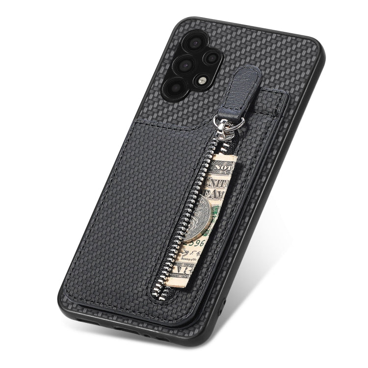 Custodia per telefono con cerniera verticale in fibra di carbonio, For Samsung Galaxy A32 5G, For Xiaomi Poco X4 Pro 5G