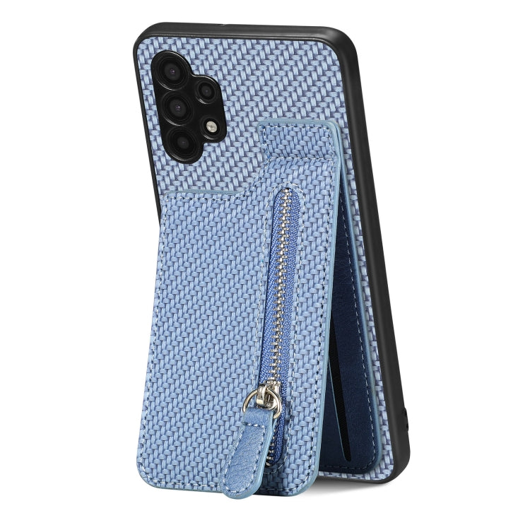 Custodia per telefono con cerniera verticale in fibra di carbonio, For Samsung Galaxy A32 5G, For Xiaomi Poco X4 Pro 5G