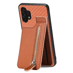 Custodia per telefono con cerniera verticale in fibra di carbonio, For Samsung Galaxy A32 5G, For Xiaomi Poco X4 Pro 5G