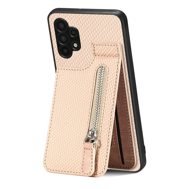 Custodia per telefono con cerniera verticale in fibra di carbonio, For Samsung Galaxy A32 5G, For Xiaomi Poco X4 Pro 5G