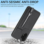 Custodia per telefono con cerniera verticale in fibra di carbonio, For Samsung Galaxy A32 5G, For Xiaomi Poco X4 Pro 5G