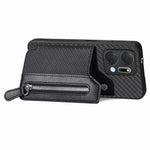 Custodia per cellulare a portafoglio con cerniera orizzontale in fibra di carbonio, For Honor X7A, For Honor X8A, For Xiaomi Poco X4 Pro 5G, For Samsung Galaxy A22 5G
