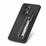 Custodia per cellulare a portafoglio con cerniera orizzontale in fibra di carbonio, For Honor X7A, For Honor X8A, For Xiaomi Poco X4 Pro 5G, For Samsung Galaxy A22 5G