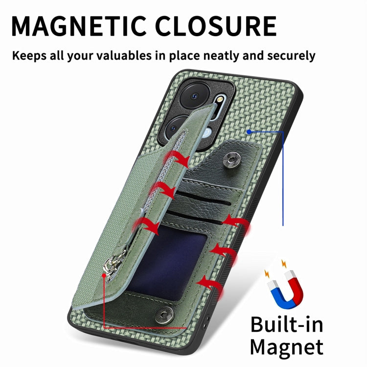 Custodia per cellulare a portafoglio con cerniera orizzontale in fibra di carbonio, For Honor X7A, For Honor X8A, For Xiaomi Poco X4 Pro 5G, For Samsung Galaxy A22 5G